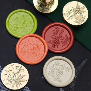 Sello de cera de la serie Floral Ode, cabeza de latón macizo con citas de bendiciones en inglés, tema de flores, estilo literario para sellado de bodas - Product Image 3