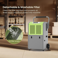 Déshumidificateur industriel commercial 60L/jour 220V pour entrepôt et sous-sol, avec affichage intelligent et dégivrage automatique, pour grandes surfaces