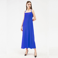 Nouveautés - Vêtements de luxe pour femmes 2021 - Robe en deux pièces à plis, patchwork, couleur unie, ceinture, taille plus, pour femmes