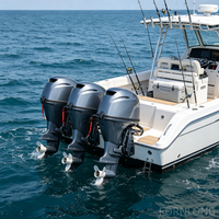 Mesin Perahu Luar Papan (Outboard) Bensin Fornlong Baru 20HP 4 Tak 2 Silinder Berpendingin Air Performa Tinggi dengan Tuas Kemudi Manual