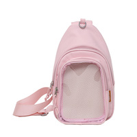 Ita personnalisé sac à bandoulière pour femmes imperméable en nylon unique sacs à bandoulière Pin affichage clair fenêtre poitrine Pack Itabag