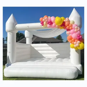 Bounce House 8x8 aufblasbare Mini White Bouncy für Kinder Party Soft Play Indoor Spielplatz Bounce House 13x13