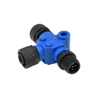 Adaptateur de prise automobile Diwei M12-5 Core NMEA2000T Type 3-8 voies, connecteur circulaire d'aviation, matériau de contact en cuivre, mâle, IP67, 4A