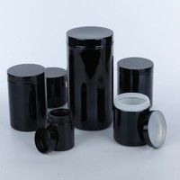 Conteneur de poudre givré et poli de 10oz Pot de puissance de Protien Pot de capsule en plastique noir vide