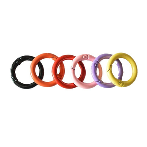 Colorful Metal O Ring Keychain Spring Clasps Round Locking <strong>Carabiner</strong> Snap <strong>Clips</strong> For Bags Keys DIY Crafts - Product Image 5