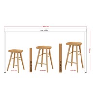 Tabouret de bar haut en bois massif, style ethnique, simple et moderne, non rotatif, non pliable, pour la maison, les restaurants et usage commercial