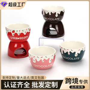 Cross-border wholesale <b>mini</b> cute ceramic tableware, household cheese stove bowls, high-value dessert snacks <b>chocolate</b> stove - Product Image 3