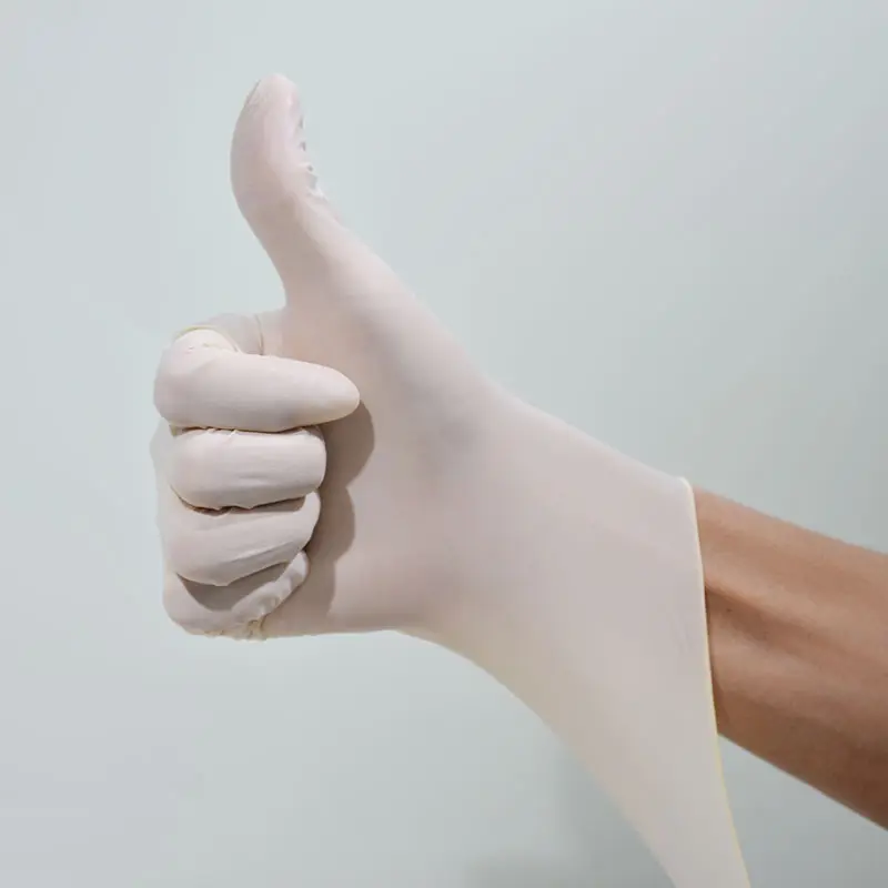 Grands gants d'examen en latex de bonne qualité, usine malaisienne