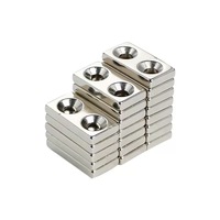 Aimants rectangulaires avec trous de vis 30x10x4mm Double face Fraisée Grade N42 N52 N35 Aimant bloc néodyme 60x10x5mm