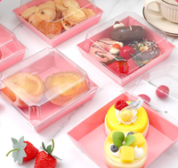 Boîte d'emballage pour biscuits au lait à la fraise, boîte à crème pâtissière à la pâte de taro, sandwich transparent, dessert, gâteau, petite boîte à pâtisserie occidentale