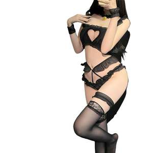 Lingerie sexy plus volumineuse, tenue de princesse à trois points pour femme, costume d'amour pour fille, mignon - Product Image 1