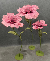 Décorations de scène de mariage Vitrine Fleurs artificielles géantes avec support et bases