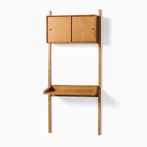 Estantería modular de mediados de siglo, sala de estar, muebles de madera, sistema de estantería, estantería de pared de forma aerodinámica - Product Image 5