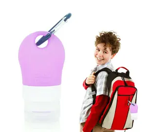Portable silicone hand sanitizer packed bottle with hook