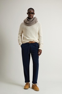 Suéter Masculino de Tricô Bouclé Macio com Gola Redonda, Textura de Fio Pipoca e Toque de Lã, Pulôver Casual de Inverno - Product Image 3