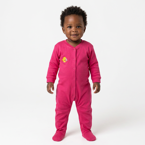 Mameluco para Bebé, 100% Algodón Orgánico, Tejido, Unisex, Ecológico, Transpirable, Lavable, Cierre de Botones a Presión, Sin Etiqueta - Product Image 1