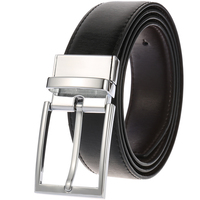 Ceinture en cuir de vachette véritable pour homme, personnalisable avec logo, vente en gros d'usine, boucle rotative réversible