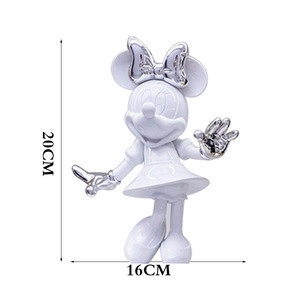 Ornement créatif en peluche de luxe léger Mickey Minnie Mouse Décoration en résine à la mode pour chambre d'enfant Salon Magasin accueilli - Product Image 6