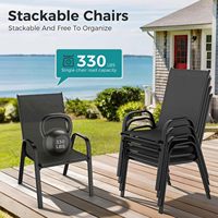 Ensemble table et chaises de jardin pour 6 personnes, table rectangulaire en acier, idéale pour les terrasses, les cours arrière et les bords de piscine
