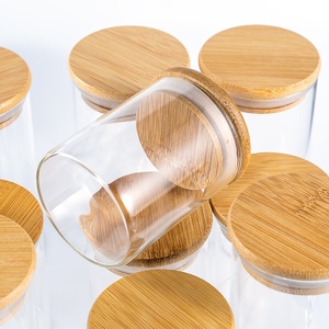 Pot de stockage en verre borosilicate étanche, contenant professionnel, décoration de cuisine, noix, couvercle en bois de bambou - Product Image 5