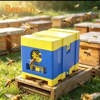 Beliebter Mini-Begattungskasten mit 3 Bienenstock-Eingängen, 4 Rahmen und Bodenplatte mit Ablage für die Imkerei