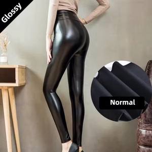 Leggings in 2025 da donna Sexy moderno e Slim da donna in pelle di colore puro nero con elastico alto <span class=keywords><strong>Leggins</strong></span> da donna - Product Image 2