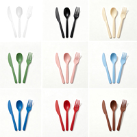 Couverts jetables en PLA biodégradable, couleur personnalisée : blanc, noir, rose, bleu