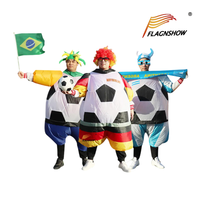 Costume gonflable en forme de ballon de football pour supporters, idéal pour les événements de football 2026 et la décoration des fans.