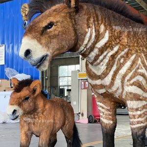 Modello Animatronico Realistico di Hippidion (Mamma e Figlio) per Parchi a Tema e Zoo al Coperto - Product Image 2
