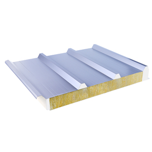 Panneau sandwich <span class=keywords><strong>de</strong></span> toiture préfabriqué, écologique, design moderne, ignifuge, en <span class=keywords><strong>laine</strong></span> <span class=keywords><strong>de</strong></span> <span class=keywords><strong>roche</strong></span> et polyuréthane, avec joint <span class=keywords><strong>de</strong></span> bordure pour plafond - Product Image 5