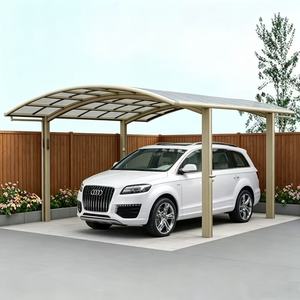 Abri de voiture extérieur simple <span class=keywords><strong>en</strong></span> aluminium de qualité supérieure, toit <span class=keywords><strong>en</strong></span> polycarbonate isolant thermiquement, certifié CE, abri de <span class=keywords><strong>garage</strong></span> modulaire pour 2 voitures - Product Image 1