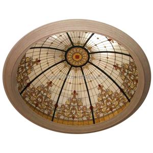 Éclairage de plafond personnalisé de style européen en verre Tiffany Skyline, bloc de verre massif en forme de dôme pour hall et réception - Product Image 2