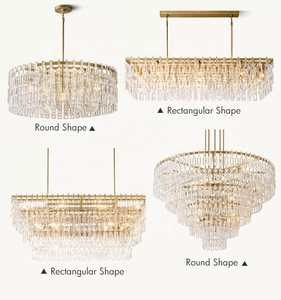 Lampadario Moderno in Cristallo da 49 Pollici, Lampada <span class=keywords><strong>a</strong></span> Sospensione Rotonda in Ottone <span class=keywords><strong>LED</strong></span> <span class=keywords><strong>per</strong></span> <span class=keywords><strong>Soggiorno</strong></span> e Sala da Pranzo - Product Image 2