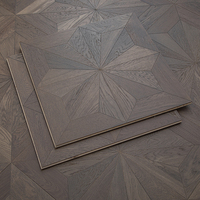 Parquet en bois d'ingénierie en chêne brun foncé vintage, style classique traditionnel