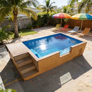 Minimalist Swimming <b>Pool</b> Design with Overflow Edge and Monochromatic Tile Scheme <b>Pool</b> - Product Image 4