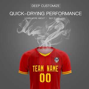 Maglie/Set da Calcio Personalizzati Classici a Righe Rosse - Product Image 5