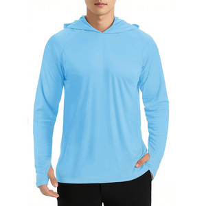 T-shirt da Uomo con Cappuccio a Maniche Lunghe, Comoda, Traspirante, 100% Poliestere, Asciugatura Rapida, Protezione UV UPF 50 - Product Image 2