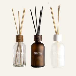 Bouteille en verre dépoli roseau diffuseur luxe décor à la maison désodorisant huile essentielle diffuseur de chambre cadeau pour homme femmes affaires - Product Image 6