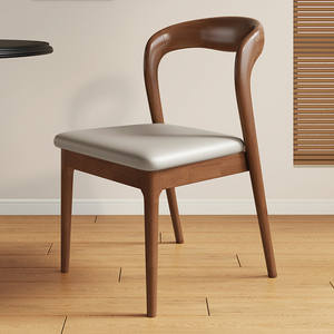 Chaises de salle à manger en bois de luxe nordique moderne pour 4, 6 ou 8 personnes, table de cuisine, café, hôtel, design vintage noir confortable, en vente - Product Image 1