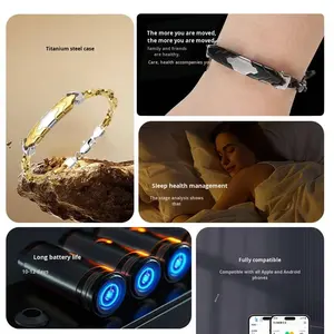 Bracelet intelligent GNLing en acier inoxydable, personnalisé, pour le sport en plein air, surveillance en temps réel du rythme cardiaque, de l'oxygène sanguin et du sommeil, étanche, Lefun - Product Image 5