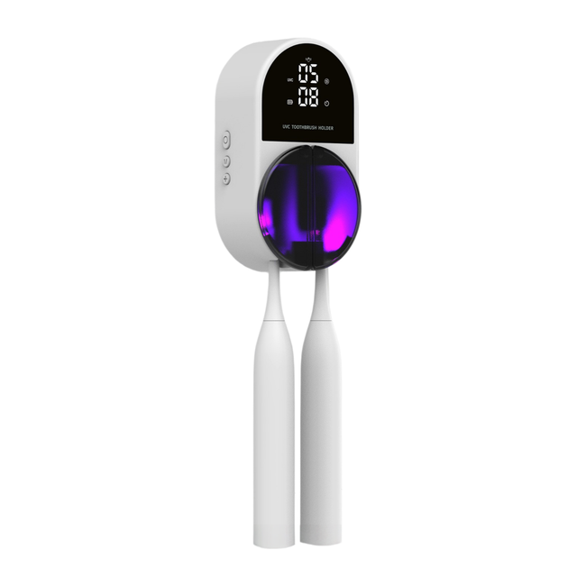 Portable Durable Plastic Rechargeable Toothbrush Sanitizer Holder USB Type-C Charging 2000mAh Battery Automatic UV Sanitizing