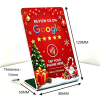 Carte NFC NTAG213 en PVC avec design personnalisé pour avis Google, support de promotion pour café, boulangerie, événements de fin d'année - Tappez pour laisser un avis