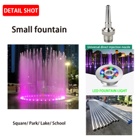 Fontaine de pont sec musicalecaractéristique de l'eau de danse circulaire extérieure Jet de sol interactif avec éclairage LED violet
