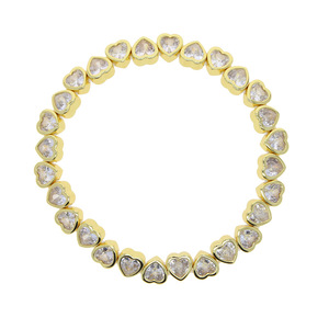 Bracelet de tennis unisexe vintage SongYi avec cœur coloré serti de zircone cubique, design extensible micro-incrusté - Product Image 5