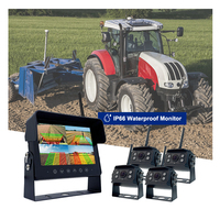 Moniteur sans fil étanche MCY 7 pouces à quatre écrans avec caméra de vision panoramique IA BSD pour véhicules agricoles