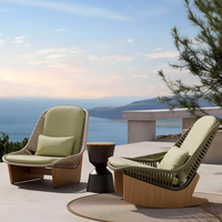 Ensemble de salon de jardin extérieur, chaise longue de détente pour cour, chaise à bascule, ensemble table basse de jardin en teck, moderne, une personne, style urbain côtier