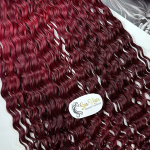 Extensiones de Cabello Remy Vietnamita Virgen 100% de Primera Calidad al por Mayor, Trama Doble a Máquina, Ondulado Profundo Suelto, Color Vino, SDD Bueno - Product Image 6