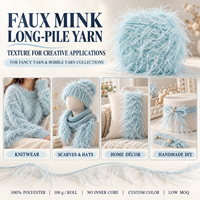 Kundenspezifisches Farbiges Langhaar-Kunstfell-Garn 100% Nylon Flauschiger Wimpern-Effekt-Faden für Pullover Private Label OEM