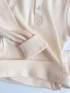 Style danois haut de gamme coton modal noël nouvel an nouveau-né pyjama à manches longues bébé et enfant en bas âge haut côtelé pantalon costume - Product Image 6