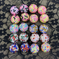 100pc/kantong Manik-manik Akrilik Bulat 20mm Bertabur Rhinestone Model Bola Disko untuk Pembuatan Pulpen, DIY Hari Valentine